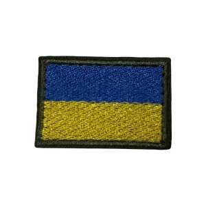 Нашивка вишита Прапор України жовто блакитний 3*4,5 на липучці