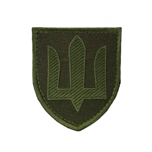 Шеврон виш. ЗСУ Сухопутні  війска (загальний) OLIVE (нитки хакі) на липучці