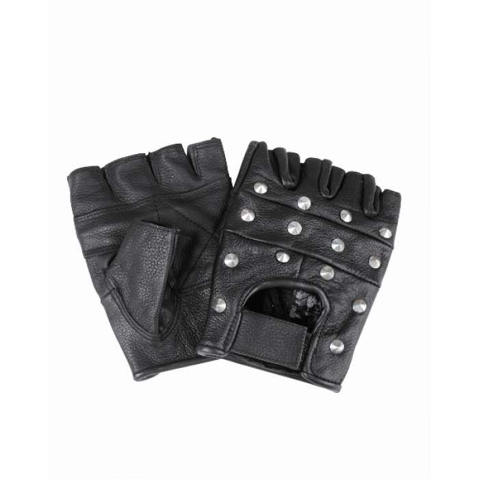 Перчатки байкерские с шипами черные 12518002