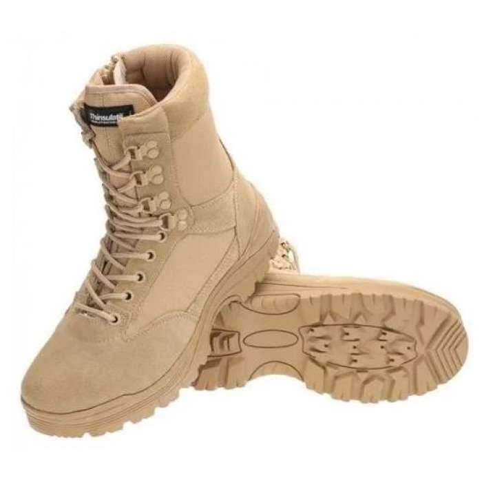 Черевики Mil-Tec тактичні з YKK Zipper KHAKI