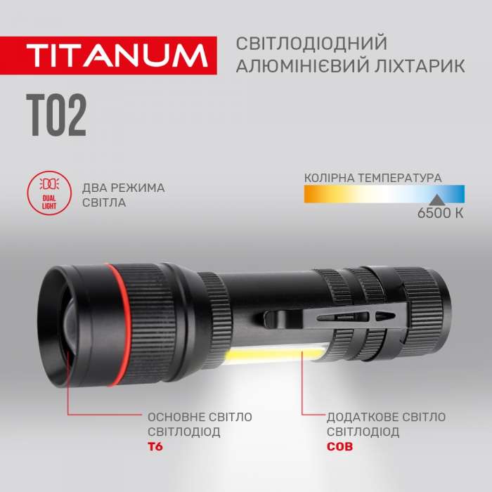 Ліхтар портативний TITANUM TLF-T02 200Lm 6500K