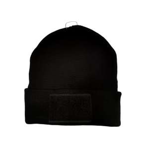 Шапка в'язана BLACK з відворотом, з лип.