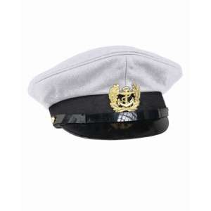 A sailor's cap with the emblem of WHITE