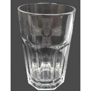 A glass with the logo of the Security Service of Ukraine
