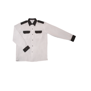 SALE Рубашка  ВОХР белая форменная с черными вставками