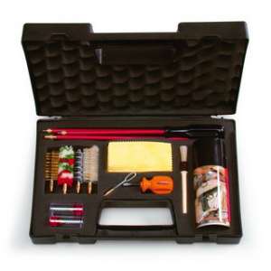 Shotgun cleaning kit in plastic case