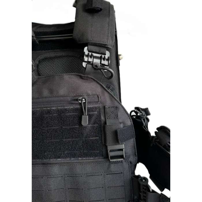 Плитоноска SY с быстрым сбросом laser cut MOLLE BLACK