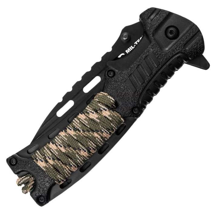 Нож складной MIL-TEC Paracord с кресалом CAMO