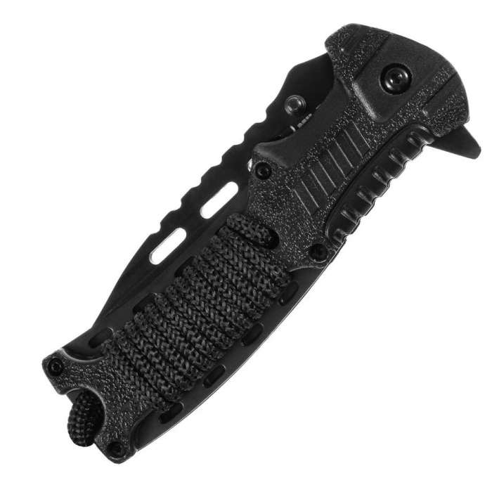 Ніж складний MIL-TEC Paracord з кресалом BLACK