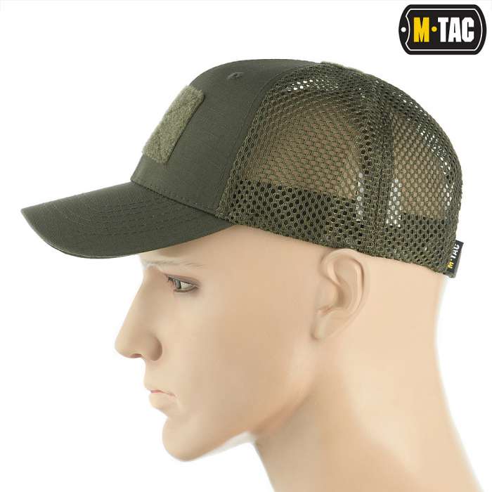 Бейсболка  M-Tac з липучкою та сіткою Flex Rip-stop Army Olive