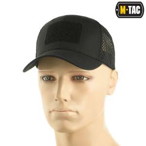 Бейсболка M-Tac з липучкою та сіткою Flex Rip-stop Black