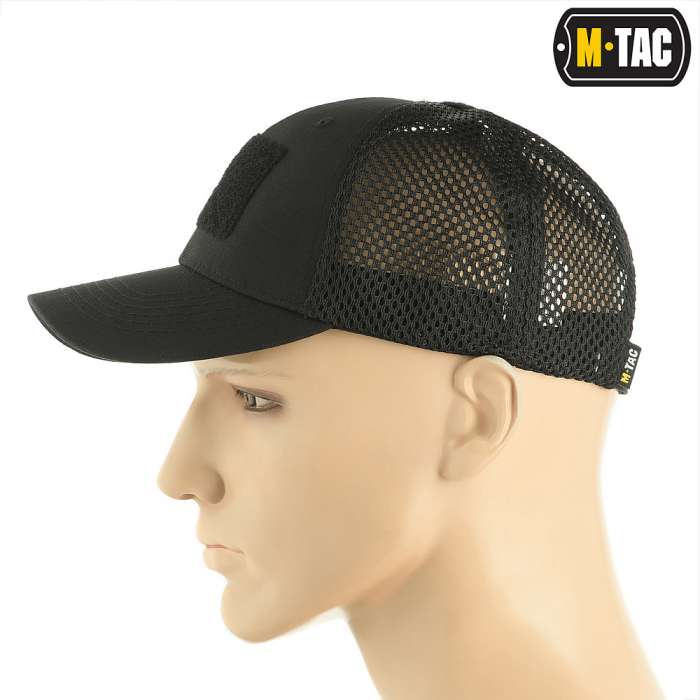 Бейсболка M-Tac з липучкою та сіткою Flex Rip-stop Black