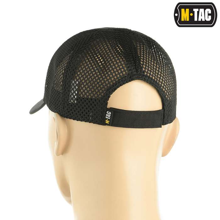 Бейсболка M-Tac з липучкою та сіткою Flex Rip-stop Black