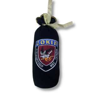 Чехол сув.флис черный для бутылки с логотипом Сокол