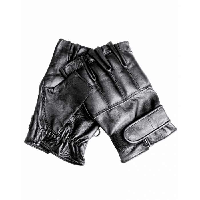 Перчатки кожаные, безпалые BLACK 12516002